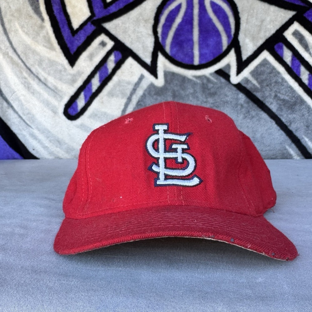 Size 7 3/8 - Vintage St Louis Cardinals New Era 5950 Hat USA Wool Red Diamond
